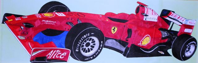 Los Templarios de Jumilla ilustran la portada de su revista con el Ferrari de la UTE de la penitenciaría de Campos del Río