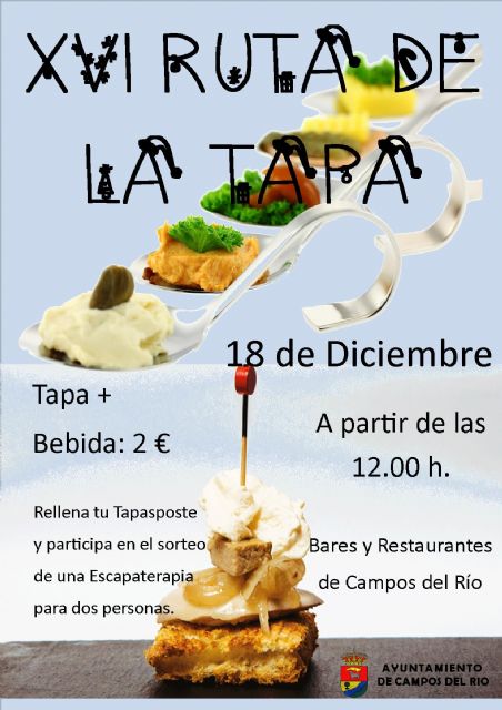 El 18 de diciembre vuelve la XVI Ruta de la Tapa en Campos del Río