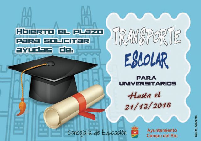 El Ayuntamiento abre el plazo de solicitad de ayudas al transporte universitario para curso 2018 - 2019