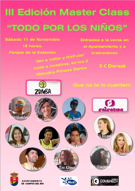 El Ayuntamiento de Campos del Río presenta la III Master Class de Zumba solidaria ‘TODO POR LOS NIÑOS’