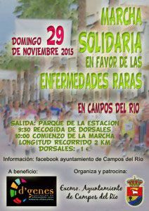 El 29 de noviembre se celebrará la marcha solidaria en favor de las Enfermedades Raras en Campos del Río