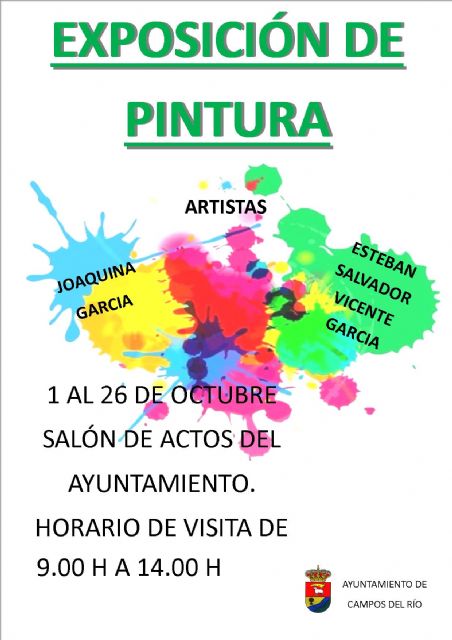 El salón de actos del Ayuntamiento de Campos del Río acoge una nueva exposición de pintura hasta el 26 de octubre