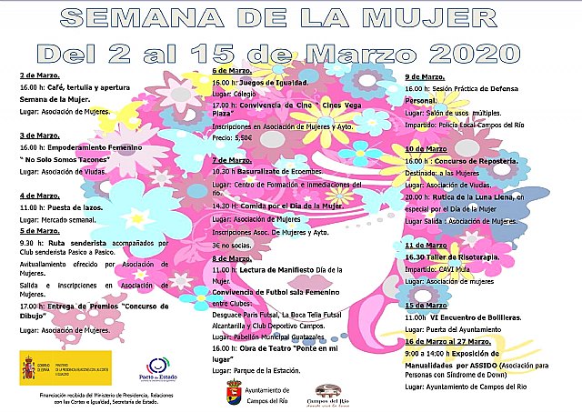 Del 2 al 15 de marzo, Semana de la Mujer en Campos del Río